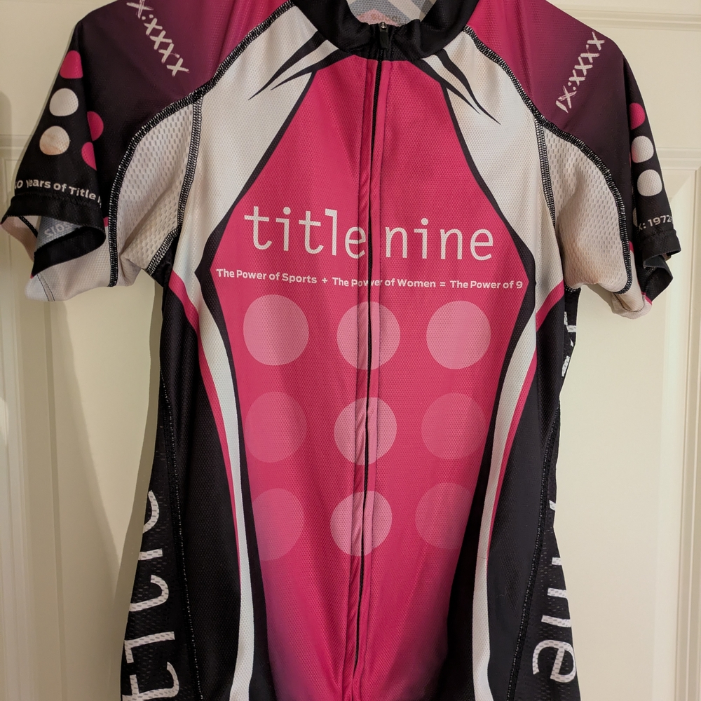 Title Nine Pink and Black Cycling Jersey